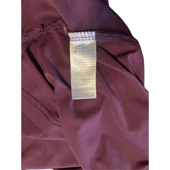 Matte Grey Mens Burgundy High-Low Hem Four-Button Placket Polo Shirt Size XL - Picture 5 of 13